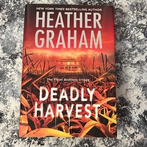 Heather Graham "Deadly Harvest" Hardcover Book - Red & Orange Cover